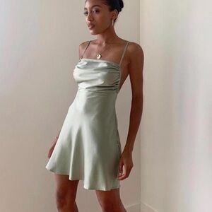 Danielle Bernstein Sage Mini Slip Dress